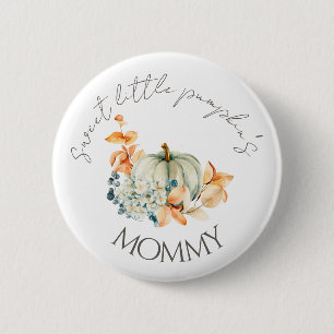 Sweet Little Pumpkin Fall Baby Shower Button Mummy