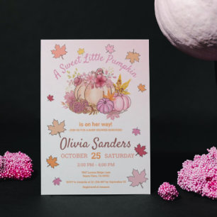 Sweet Little Pumpkin Fall Baby Shower Invitation