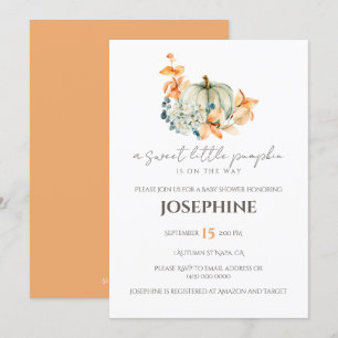 Sweet Little Pumpkin Fall Baby Shower Invitation