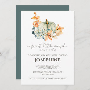 Sweet Little Pumpkin Fall Baby Shower Invitation