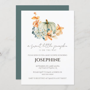 Sweet Little Pumpkin Fall Baby Shower Invitation
