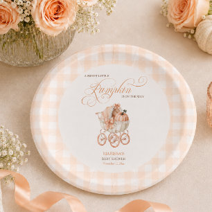 Sweet Little Pumpkin Fall Baby Shower Paper Plate