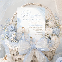 Sweet Little Pumpkin Fall Blue Baby Shower