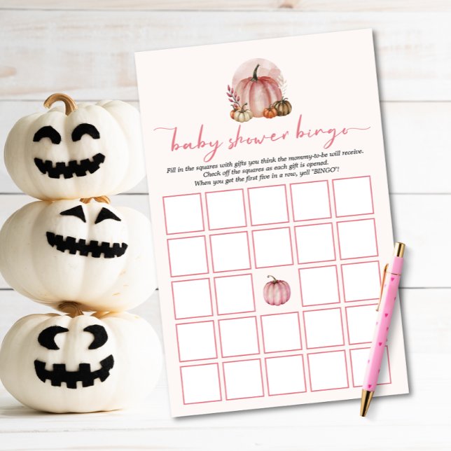 Sweet Little Pumpkin Girl Baby Shower Bingo Game (Creator Uploaded)