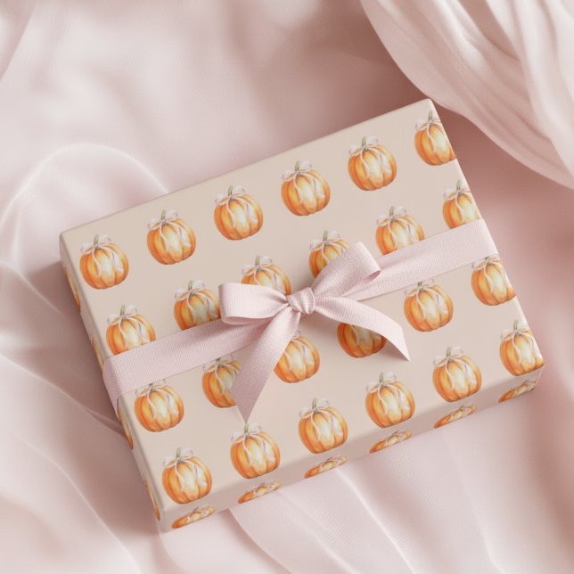 Sweet Little Pumpkin Girl Baby Shower Wrapping Paper (Creator Uploaded)