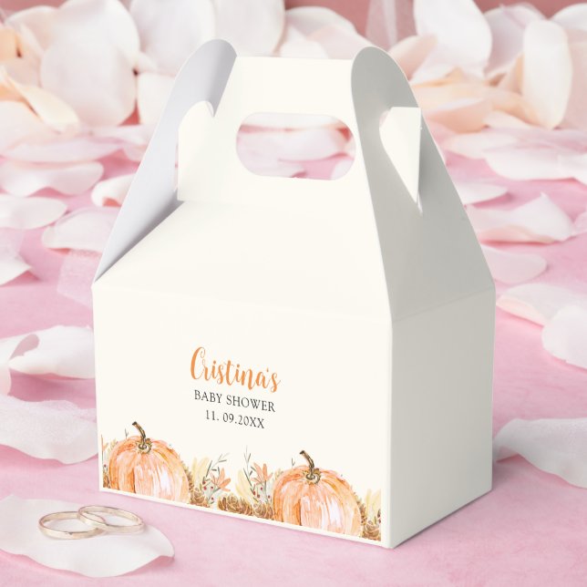 Sweet Little Pumpkin is on her Way, Baby Shower Favour Box (Wedding)