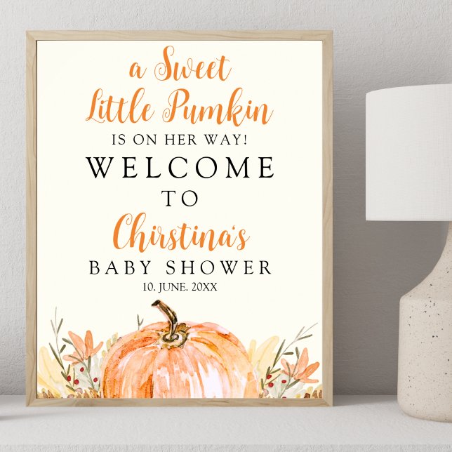 Sweet Little Pumpkin is on her Way, Baby Shower Poster (Creator Uploaded)