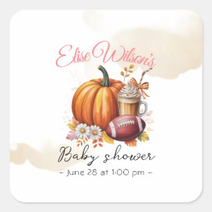 Sweet little pumpkin is on the way square sticker