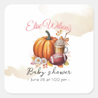 Sweet little pumpkin is on the way square sticker