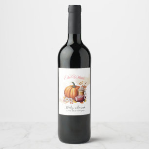 Sweet little pumpkin is on the way wine label