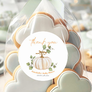 Sweet little Pumpkin on the way Baby Shower Classic Round Sticker