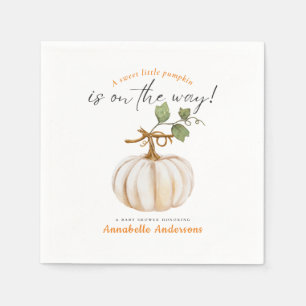 Sweet little Pumpkin on the way Baby Shower Napkin