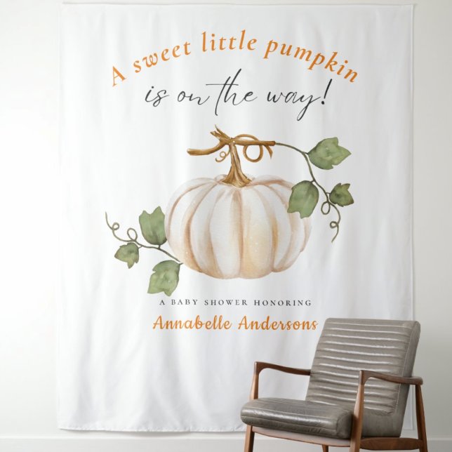 Sweet Little Pumpkin on the way Baby Shower Tapestry (Creator Uploaded)