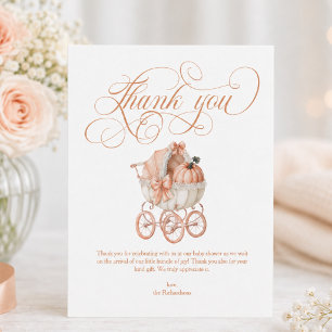 Sweet Little Pumpkin on the Way Baby Shower Thank You Card