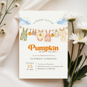 Sweet Little Pumpkin on the Way Fall Baby Shower Invitation