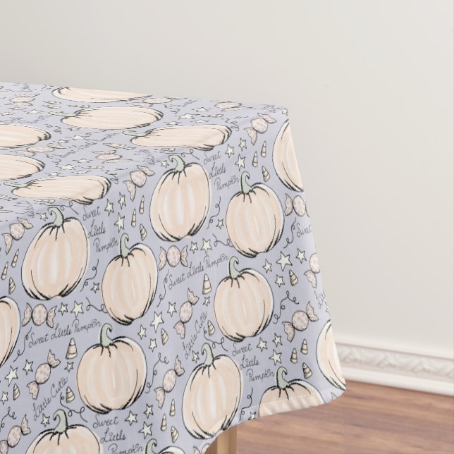 Sweet Little Pumpkin Pastel Halloween Tablecloth (In Situ)