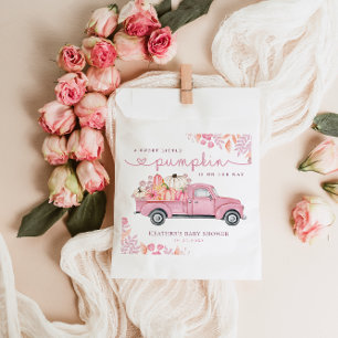 Sweet Little Pumpkin Pink Autumn Baby Shower Favour Bags