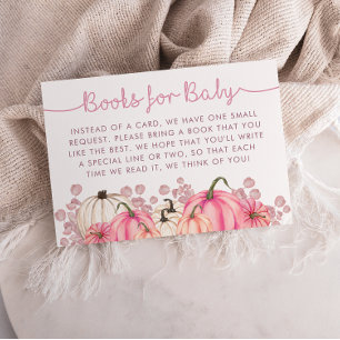 Sweet Little Pumpkin Pink Autumn Books for Baby Enclosure Card