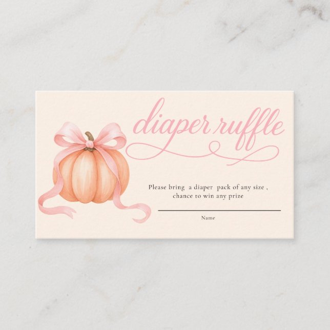 Sweet little pumpkin pink bow is on the way enclosure card (Front)
