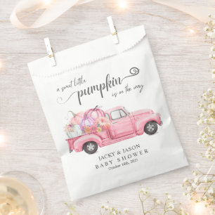 Sweet Little Pumpkin Pink Girl Baby Shower Favour Bags