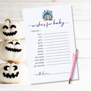 Sweet Little Pumpkin Wishes For Baby Advice Card