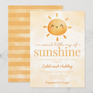 Sweet Little Ray of Sunshine Sun Baby Shower Invitation