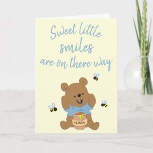 Sweet Little Smiles Bear Bumblebee Brown Card