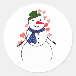 Sweet Little Snowman Classic Round Sticker