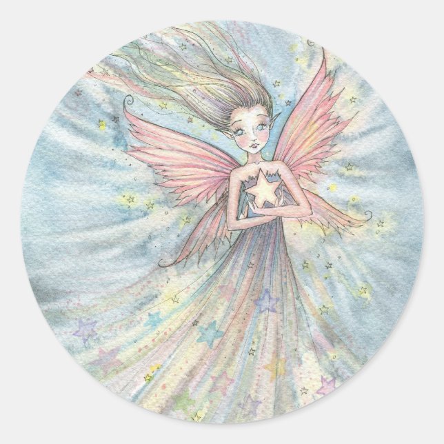 Sweet Little Star Fairy by Molly Harrison Classic Round Sticker (Front)