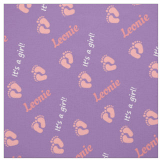 Sweet Little Steps Baby Footprints Personalised Fabric