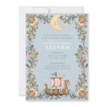 Sweet Little Viking Baby Shower Invitation
