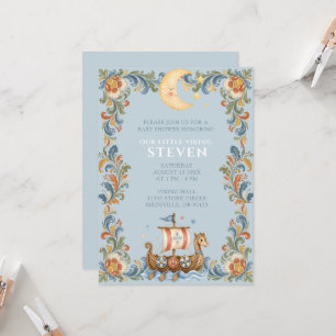 Sweet Little Viking Baby Shower Invitation