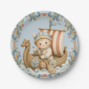 Sweet Little Viking Baby Shower Paper Plate