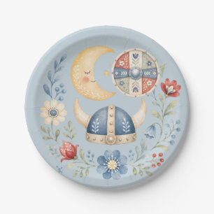 Sweet Little Viking Baby Shower Paper Plate