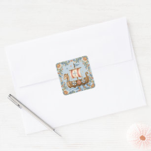 Sweet Little Viking Baby Shower Square Sticker