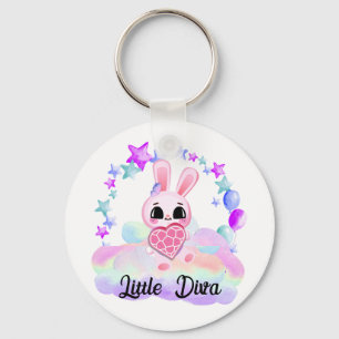 sweet little white rabbit  key ring