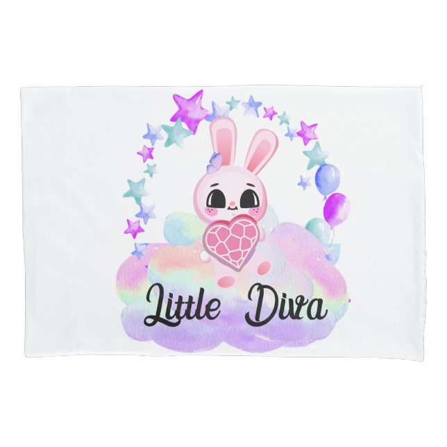 sweet little white rabbit  pillowcase (Front)