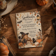 Sweet Little Witch Halloween Watercolor Birthday