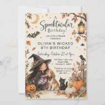 Sweet Little Witch Halloween Watercolor Birthday