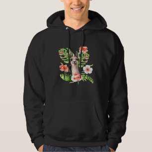 Sweet Llama in Tropical Flowers Premium Hoodie