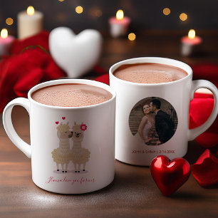 Sweet Llamas Custom Photo Valentines Day Coffee Mug