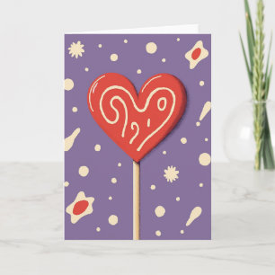 Sweet Lollipop Heart Art Card