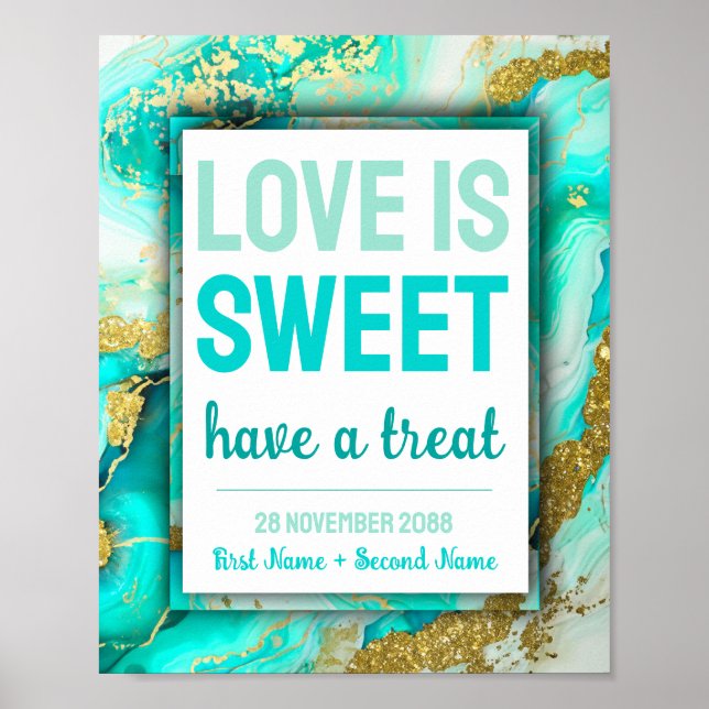 Sweet Love Bat Mitzvah Wedding Dessert Candy Bar Poster (Front)