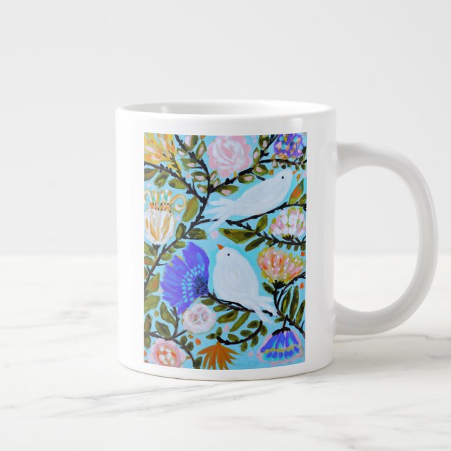 Sweet Love Birds II Large Coffee Mug (Right)