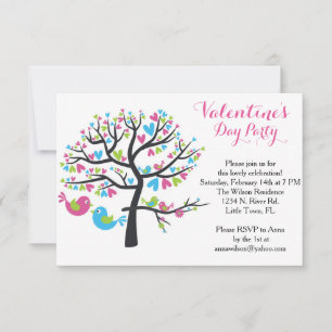 Sweet Love Birds Valentine's Day Party Invitation