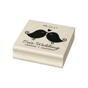 Sweet Love Birds Wedding Rubber Stamp
