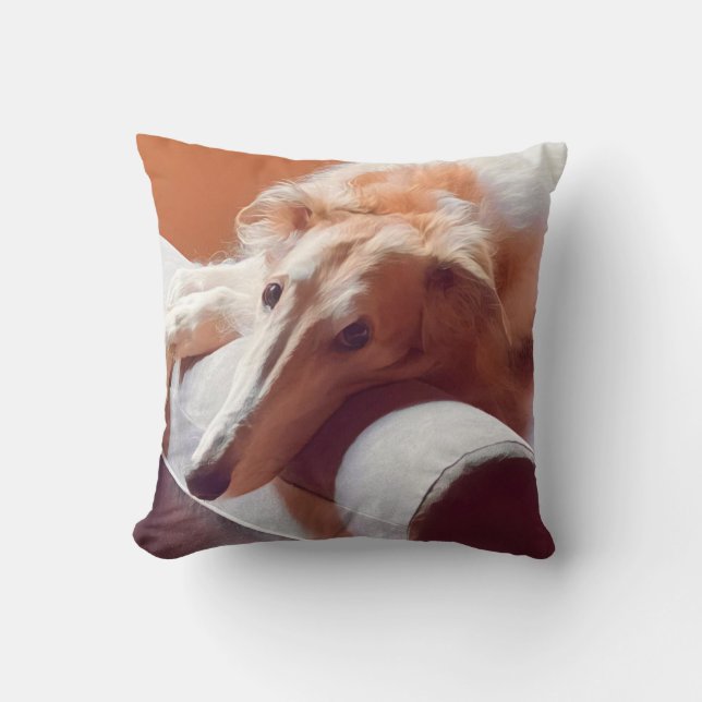 Sweet Love Borzoi Pillow (Front)