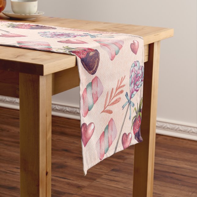 Sweet Love Candy Marshmallow Lollipop Table Runner (In Situ)