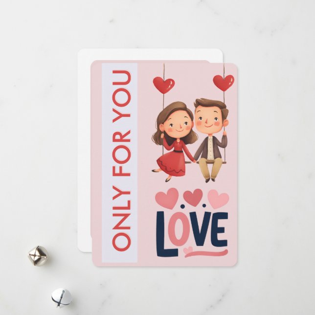 Sweet Love Couple Valentine’s Day  Holiday Card (Front/Back In Situ)