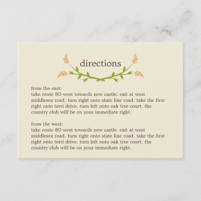 Sweet Love Directions Card (Front)